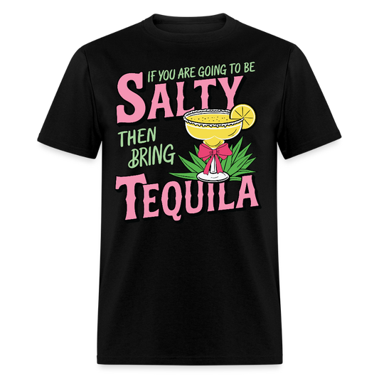 Salty And Tequila Lover Drinking T-shirt - black