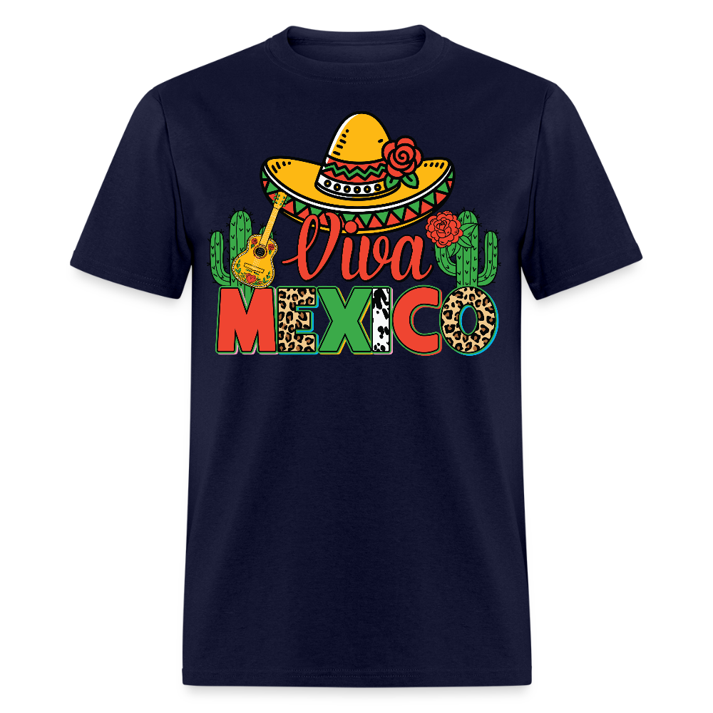 Viva Mexico Shirt With Sombrero Design Mexican Pride T-shirt - navy