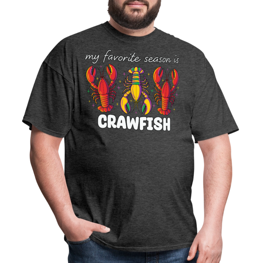 Funny Cajun Crawfish Boil Mardi Gras T-shirt - heather black