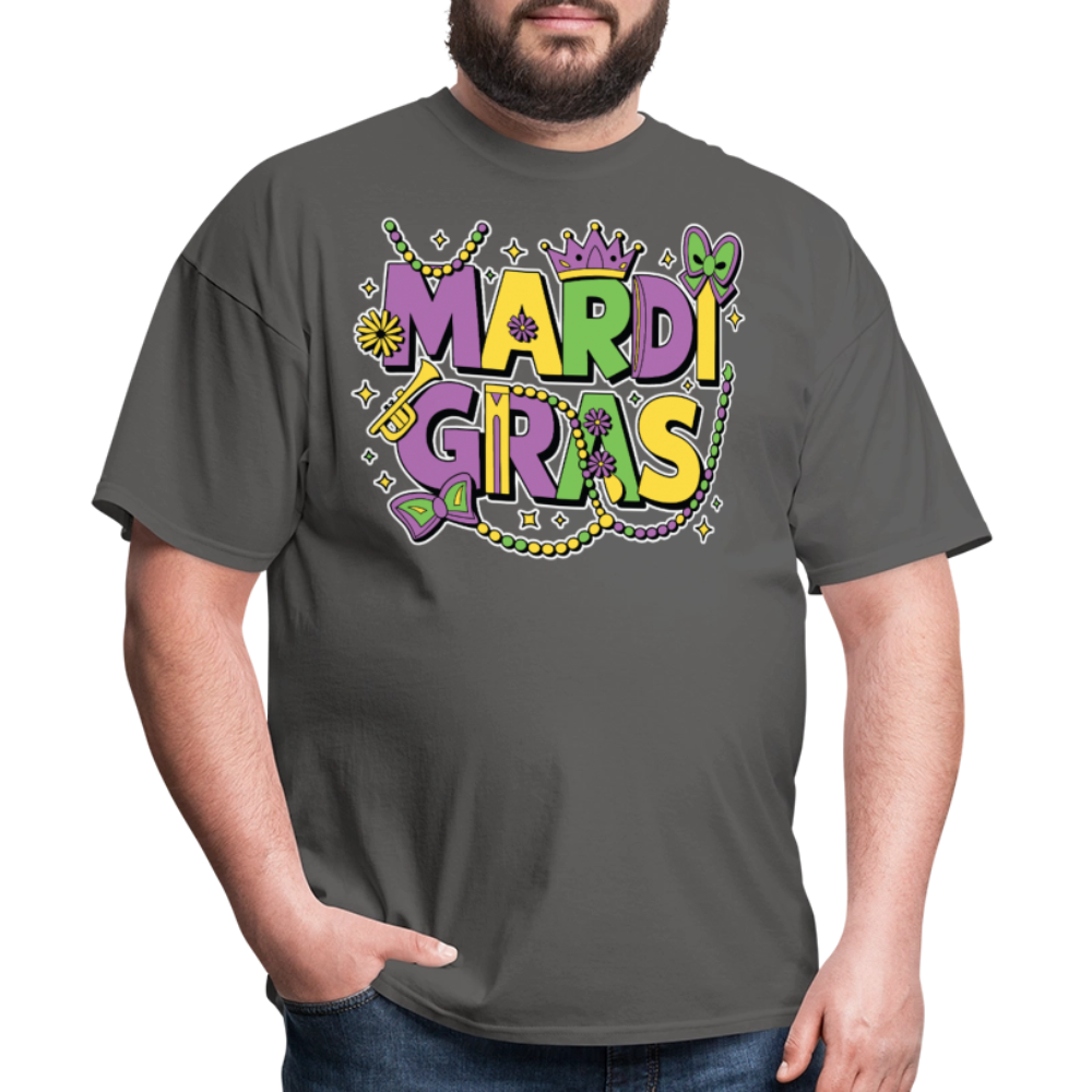 Funny and festive Mardi Gras shirts Mardi Gras Crown T-shirt - charcoal