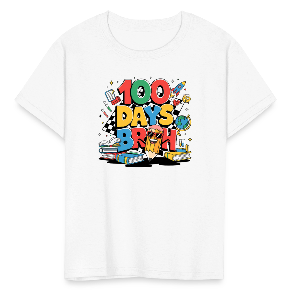 100 Days Of School Shirt For Kids School Milestone T-shirt - white