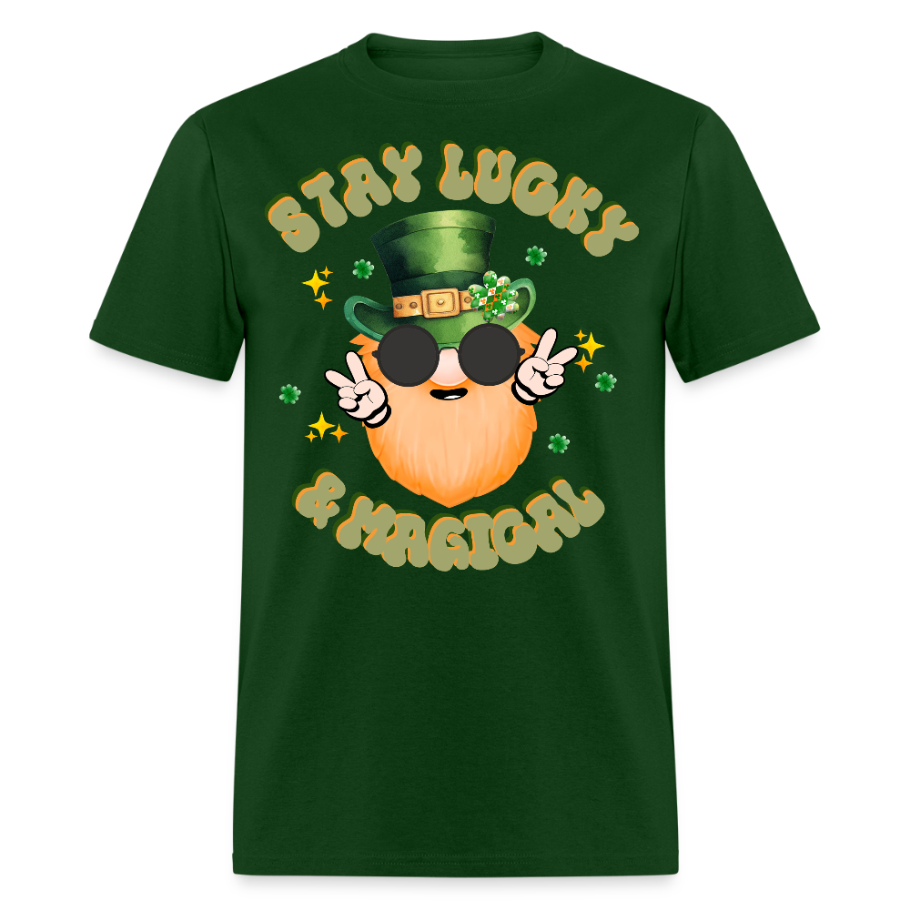 Stay Lucky And Magical Irish T-shirt - forest green