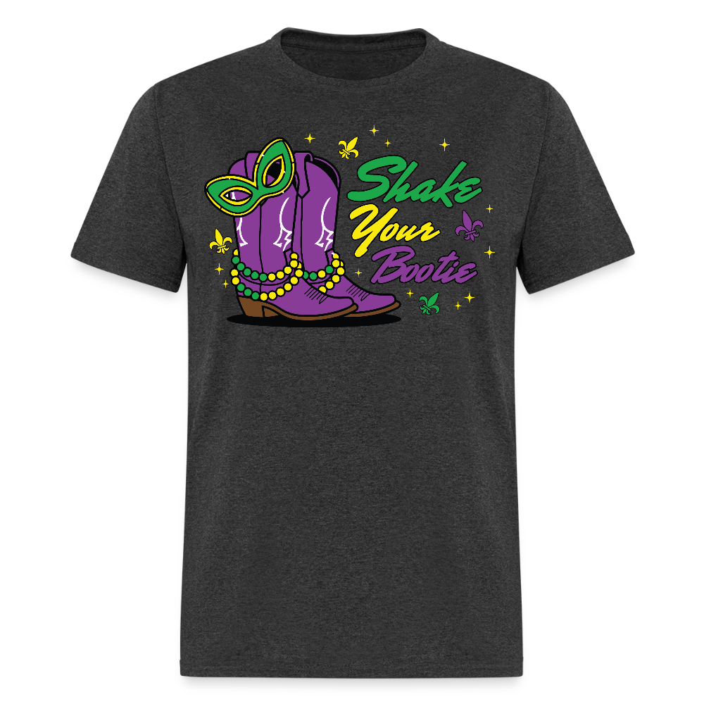 Shake Your Bootie Mardi Gras Tee Masquerade Party T-shirt - heather black