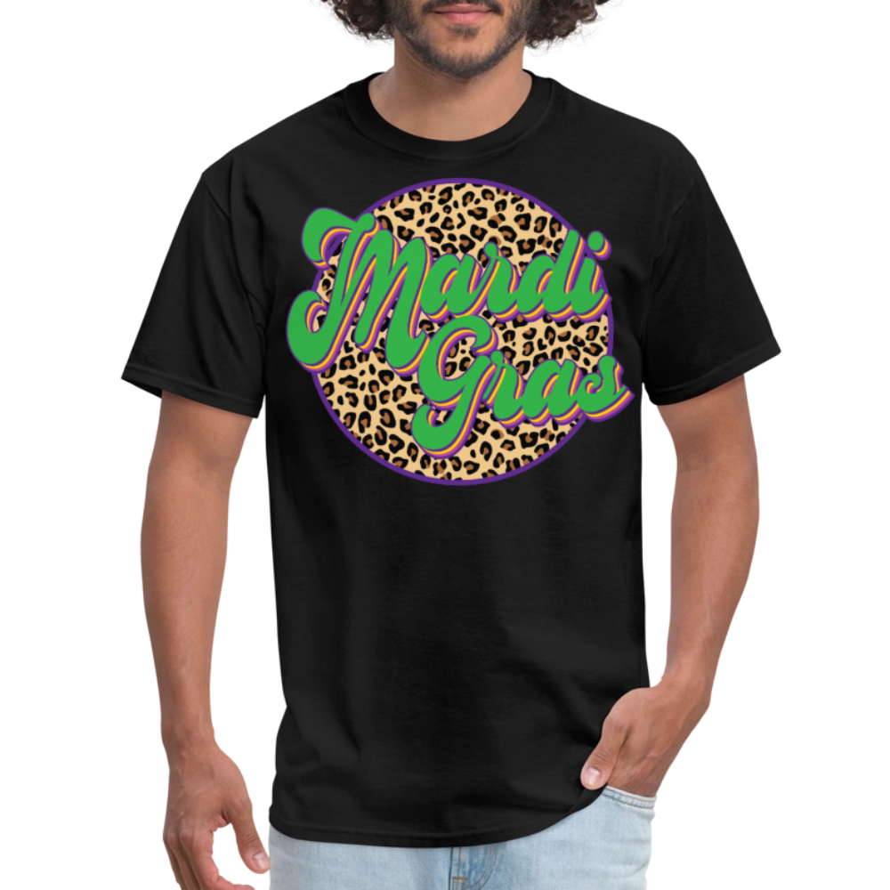 Mardi Gras Leopard Print T-shirt - black