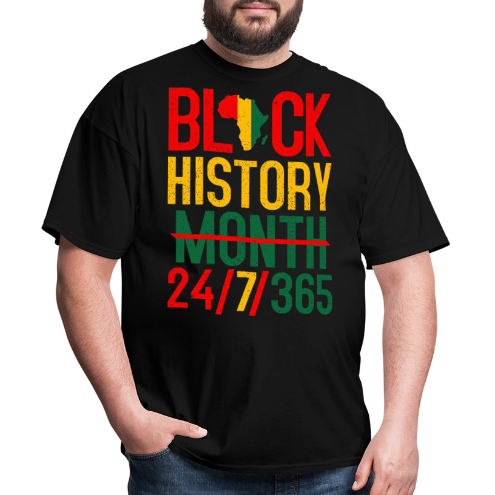 24/7/365 Black Pride Tee Black History Month Unisex Classic T-Shirt - black