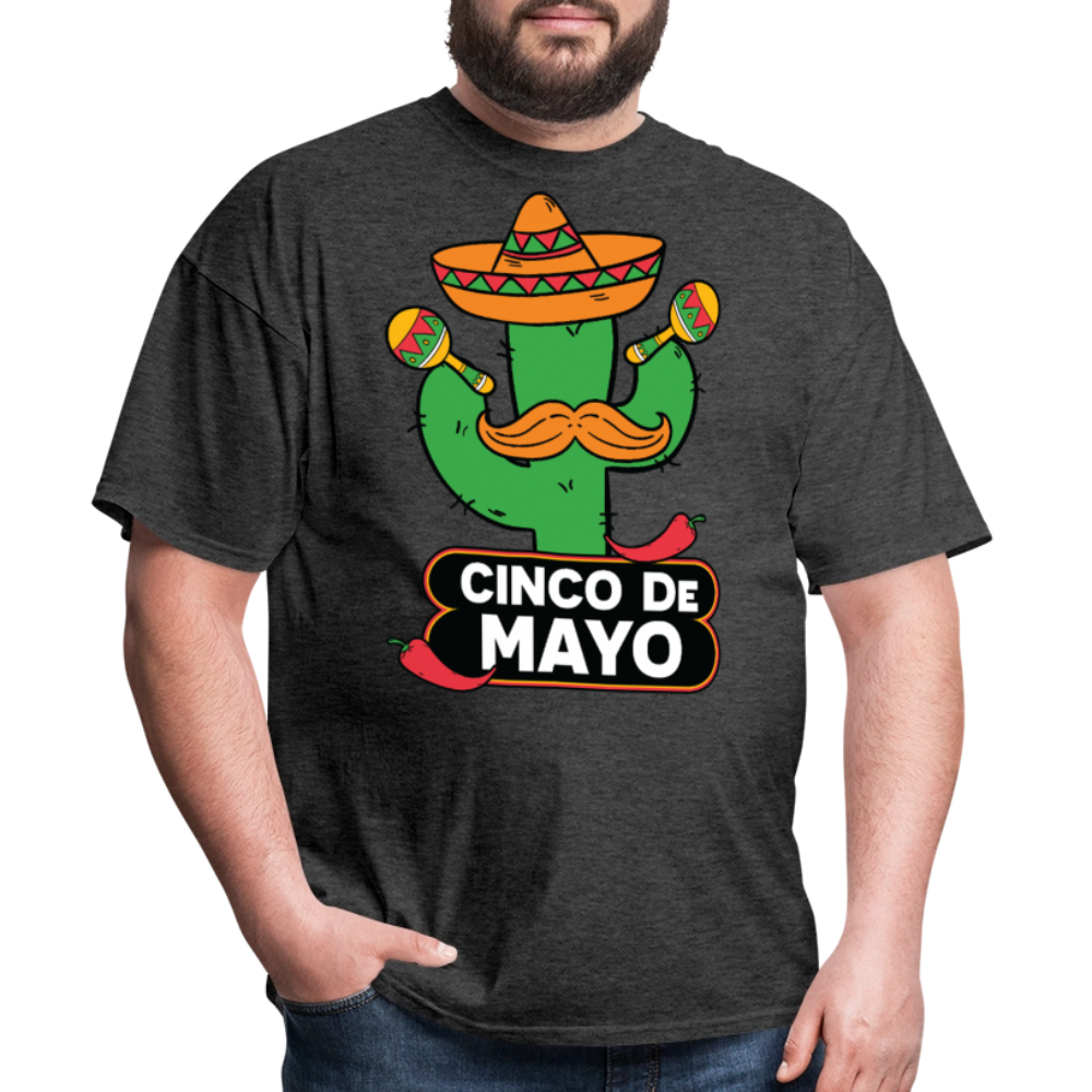 Mexican Fiesta Party Tee Funny Cinco De Mayo Cactus T-shirt - heather black