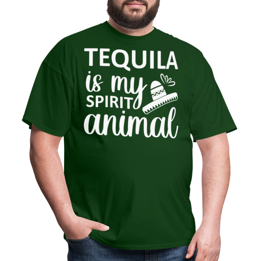 Tequila Is My Spirit Animal Party T-shirt - forest green