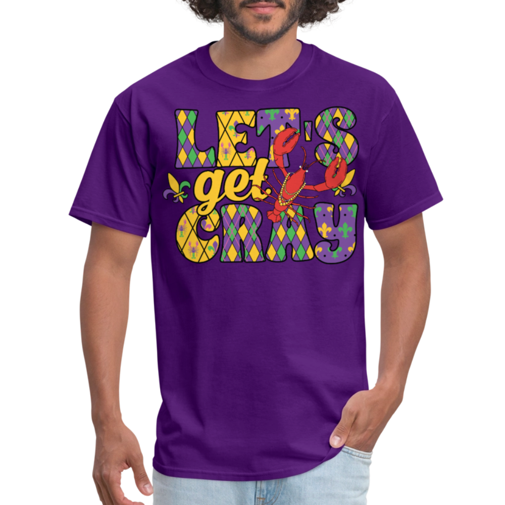 Let’s Get Cray Mardi Gras Crawfish Party T-Shirt - purple