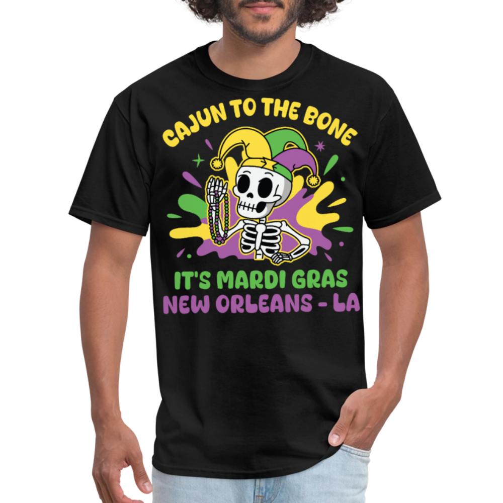 Mardi Gras Skeleton Tee For New Orleans Parade T-Shirt - black