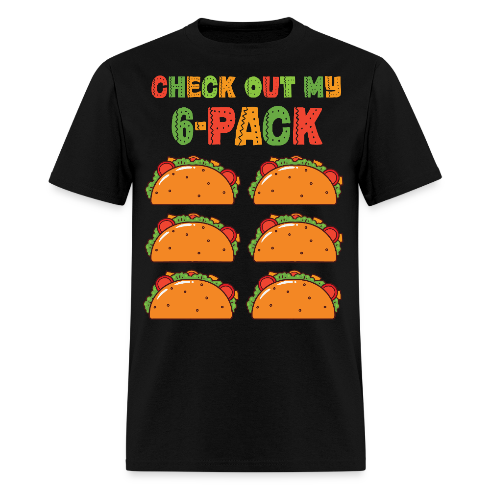 Taco Tuesday Lover Graphic Tee Check Out My 6-pack Taco T-shirt - black