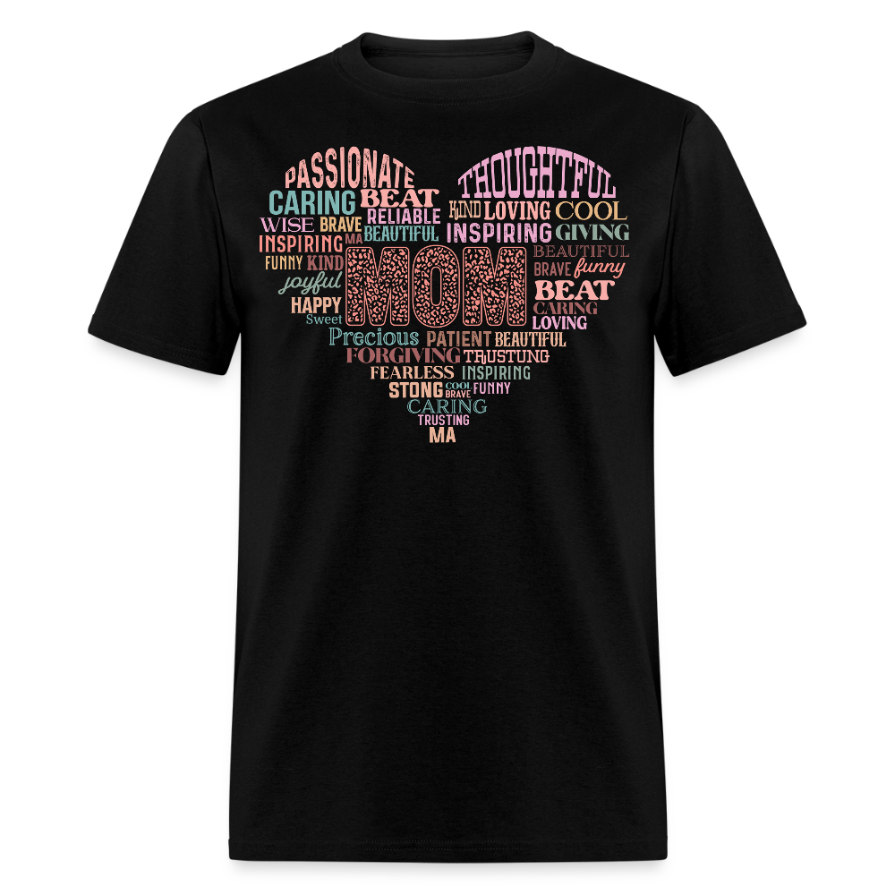 Thoughtful Mom Word Cloud T-shirt - black