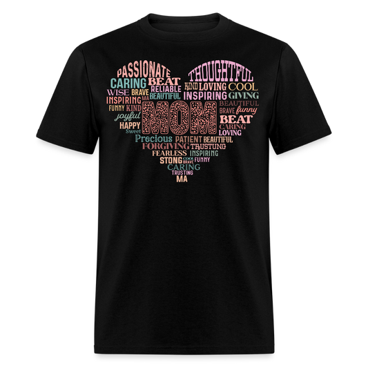 Thoughtful Mom Word Cloud T-shirt - black