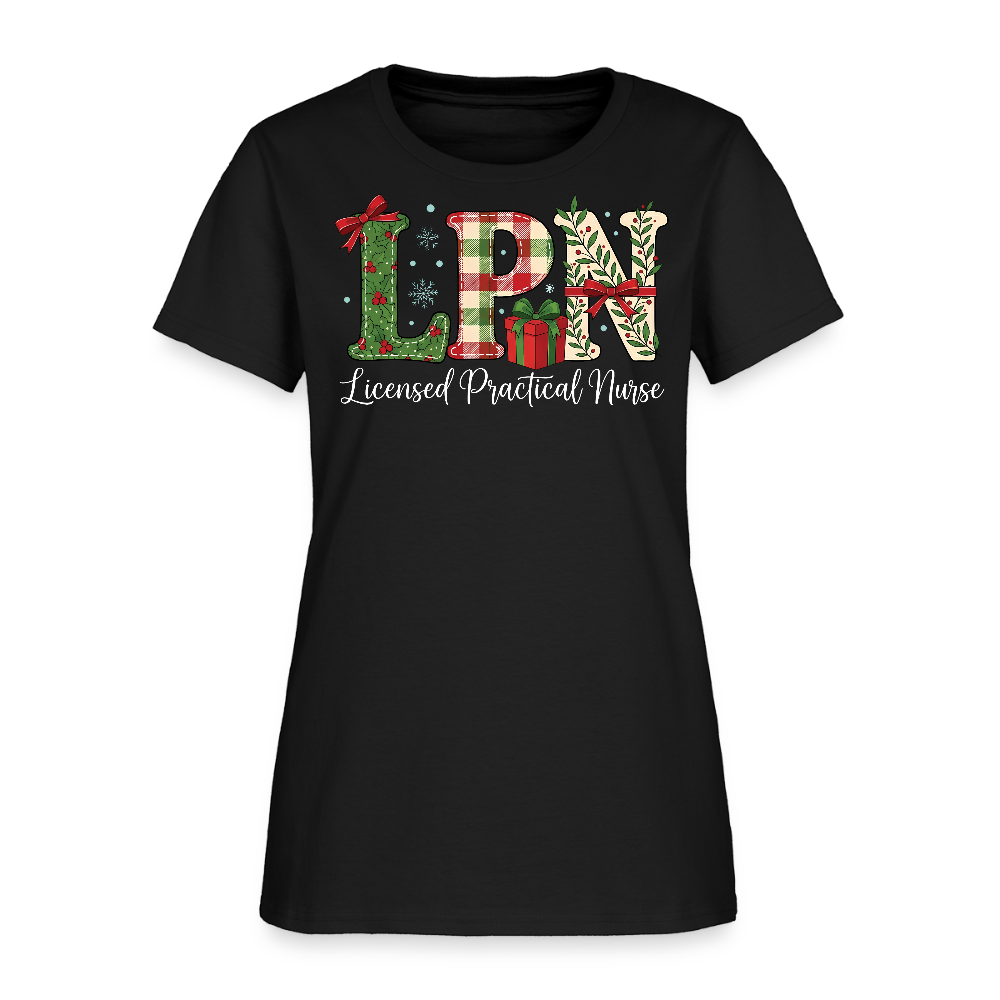 LPN Licensed Practical Nurse Christmas T-Shirt - black