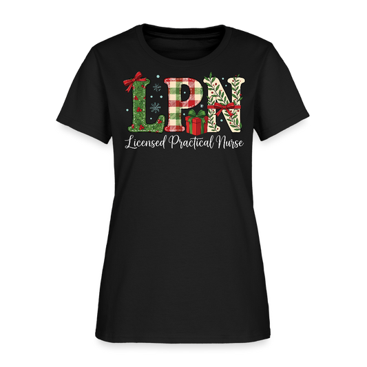 LPN Licensed Practical Nurse Christmas T-Shirt - black