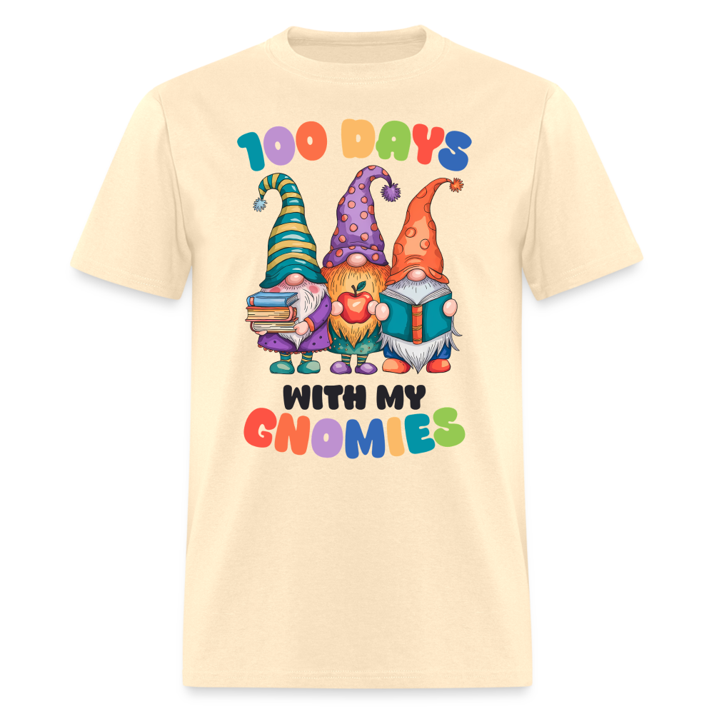 Cute Gnome 100 Days of Learning Shirt Teacher Appreciation Gnome T-Shirt - natural