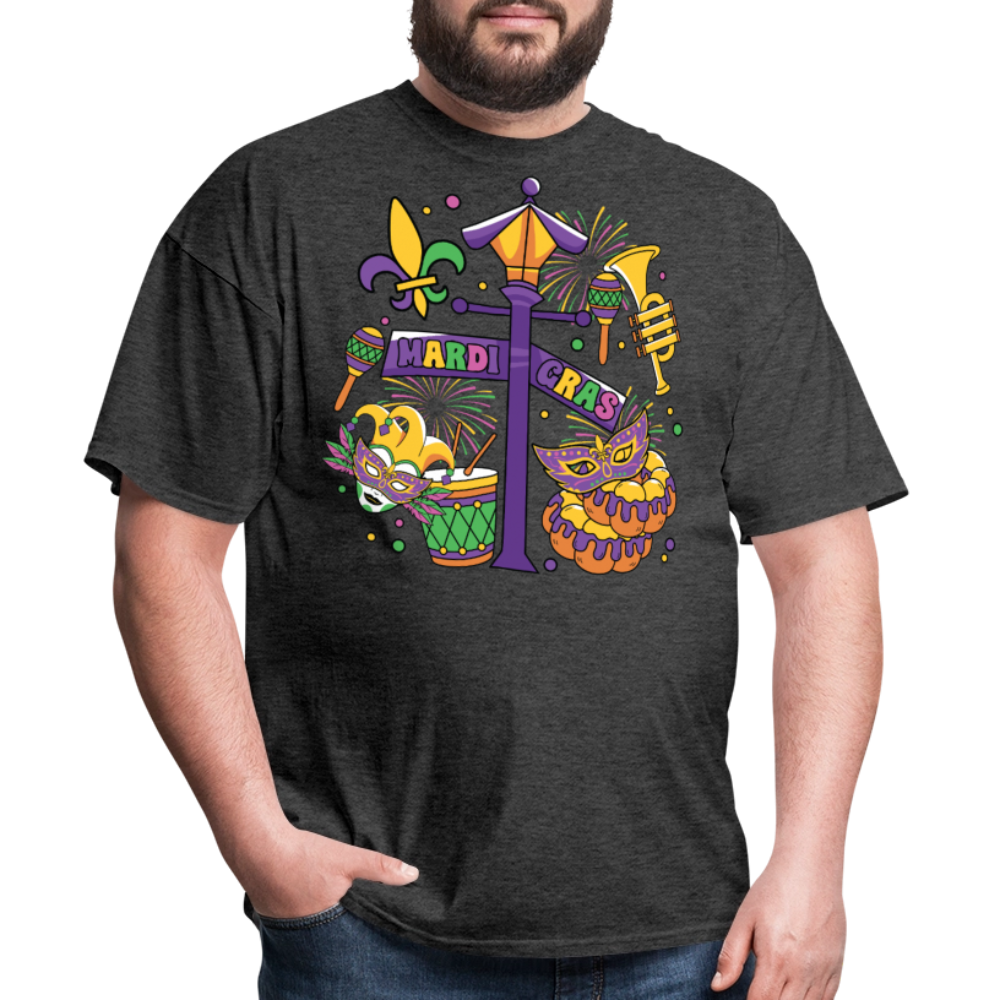 Funny And Festive Mardi Gras Outfit Mardi Gras Party T-Shirt - heather black