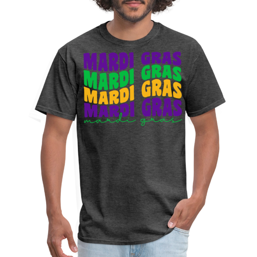 Carnival-themed Shirt for Mardi Gras lovers Colorful festival Graphic T-shirt - heather black