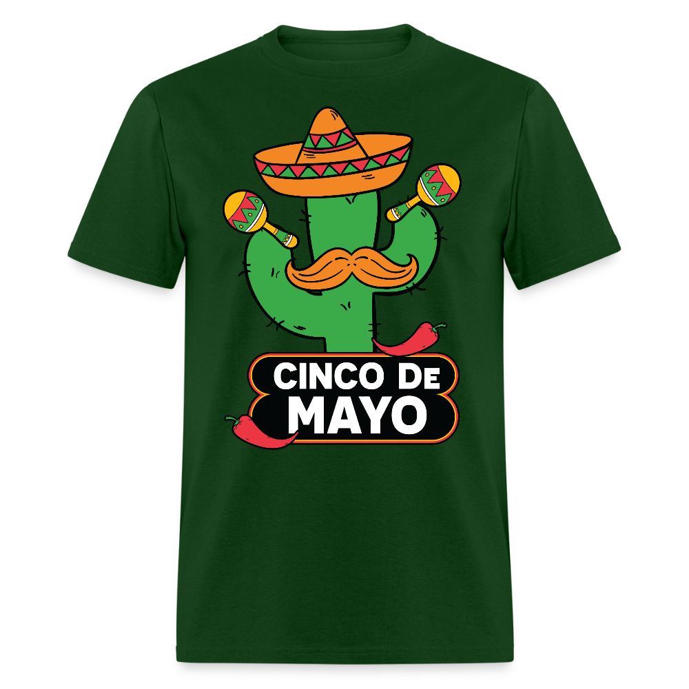 Mexican Fiesta Party Tee Funny Cinco De Mayo Cactus T-shirt - forest green