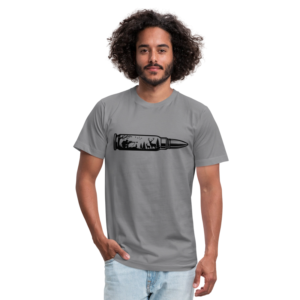 Deer Hunting Bullet T-Shirt | Bella + Canvas Unisex Tee - slate