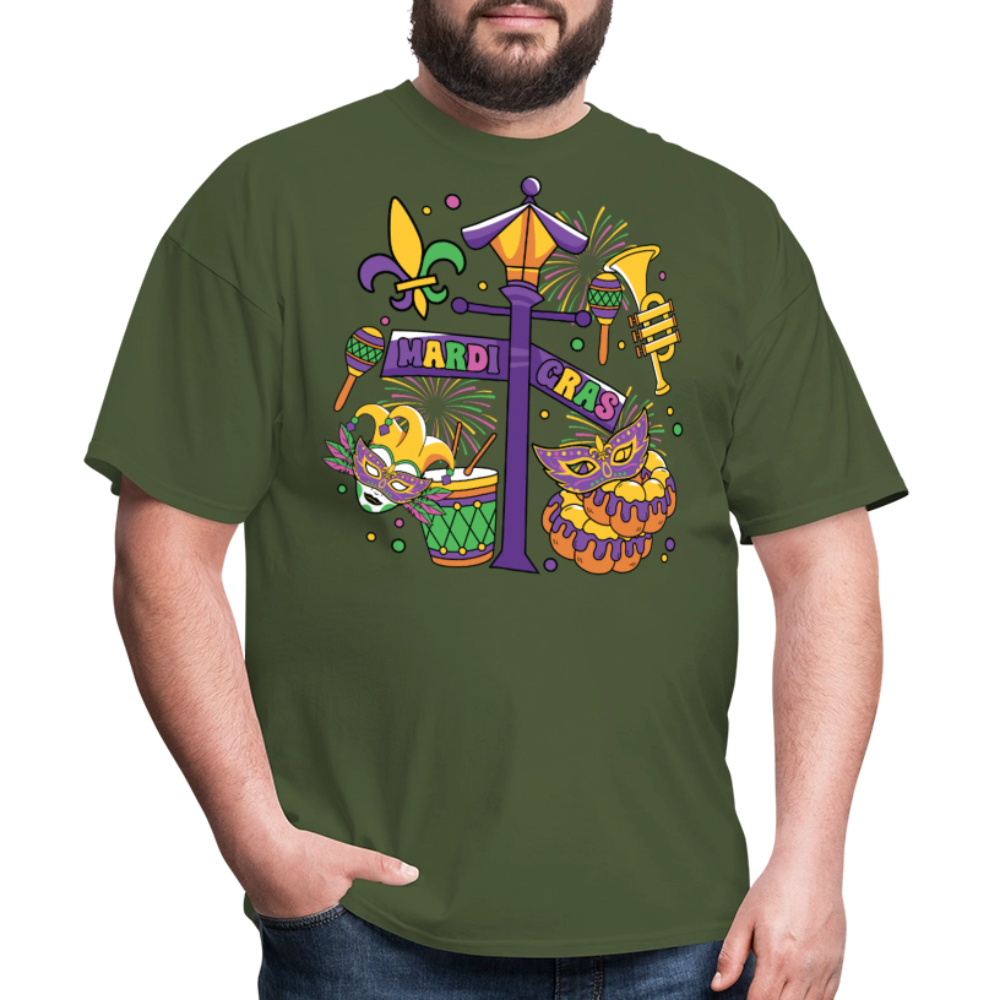 Funny And Festive Mardi Gras Outfit Mardi Gras Party T-Shirt - military green