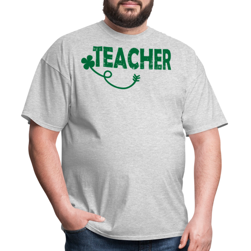 Lucky teacher St. Patrick’s Day T-shirt - heather gray