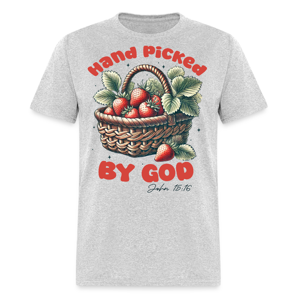 Hand picked by God Inspirational Faith-based T-shirt - heather gray