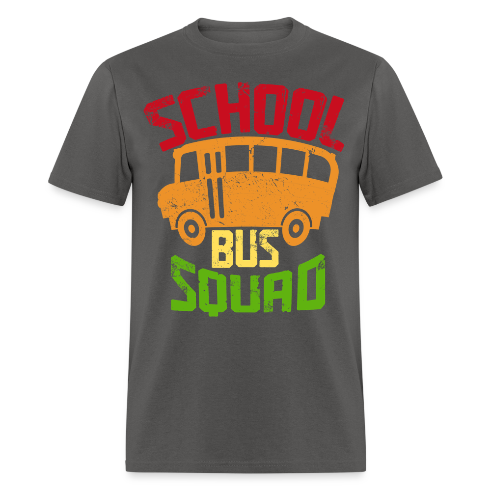 Vintage School Bus Tee for Drivers & Staff School Bus Squad T-shirt - charcoal