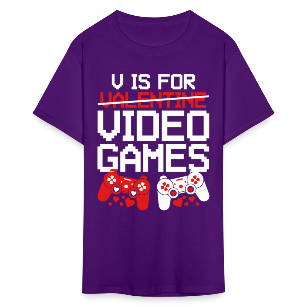 Valentine’s Day Gifts For Gamers Funny Gaming Couple Matching T-shirt - purple