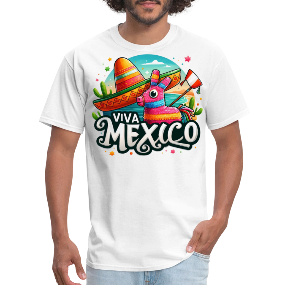 Colorful Mexican Pinata-themed Gifts Viva Mexico Party T-shirt - white