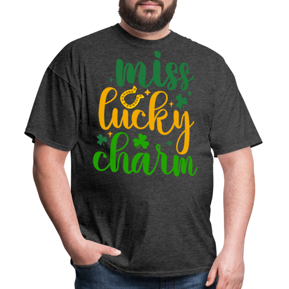 Miss Lucky Charm St Patrick’s Day T-shirt - heather black