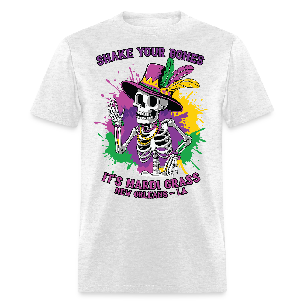 Shake Your Bones Festive Mardi Gras Unisex T-shirt - light heather gray