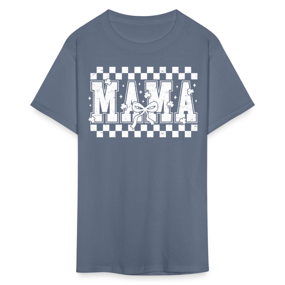 Distressed Mama Clover St. Patrick's Day Gift Tee - denim