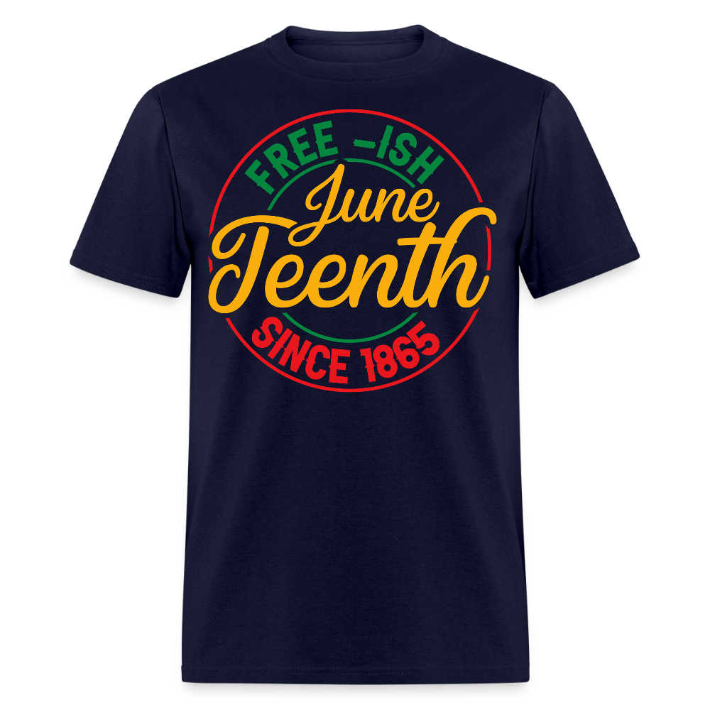 Free-ish Juneteenth African American Pride Holiday T-shirt - navy