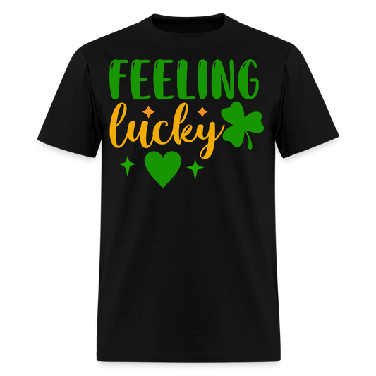 Feeling Lucky Shamrock Tee For Irish Celebrations T-shirt - black