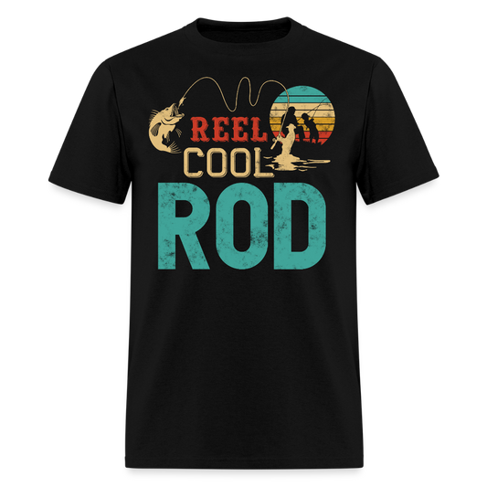 Reel Cool Rod Personalized Fishing Gifts For Dad T-shirt - black