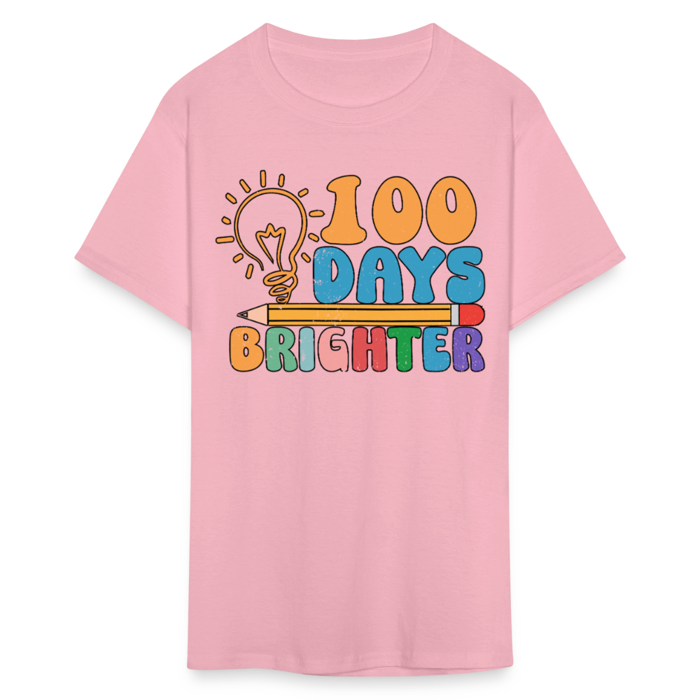 100 Days Brighter Shirt for Teachers Fun School Milestone T-Shirt - pink