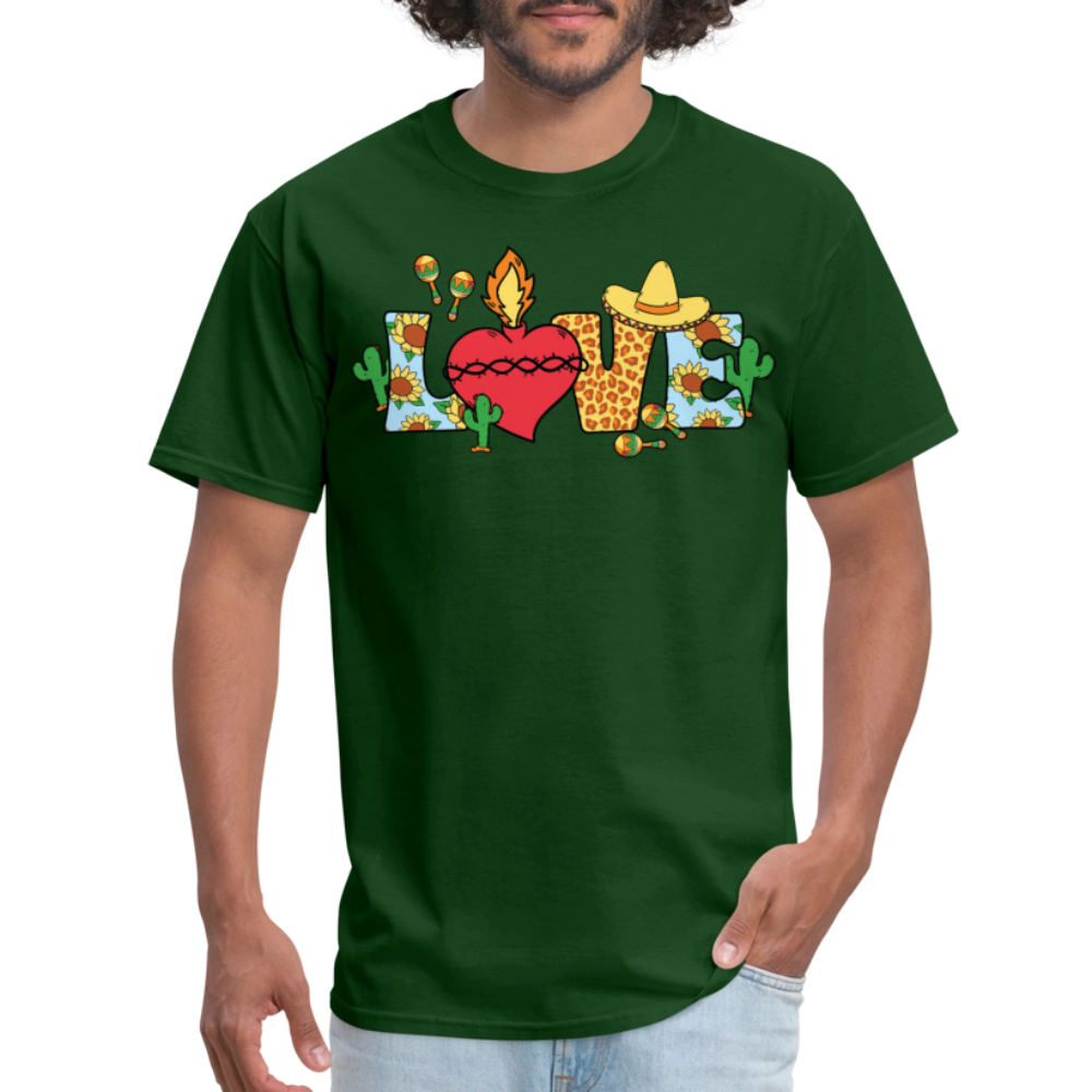 Cinco de Mayo Aesthetic Tee Mexican Fiesta Love T-shirt - forest green