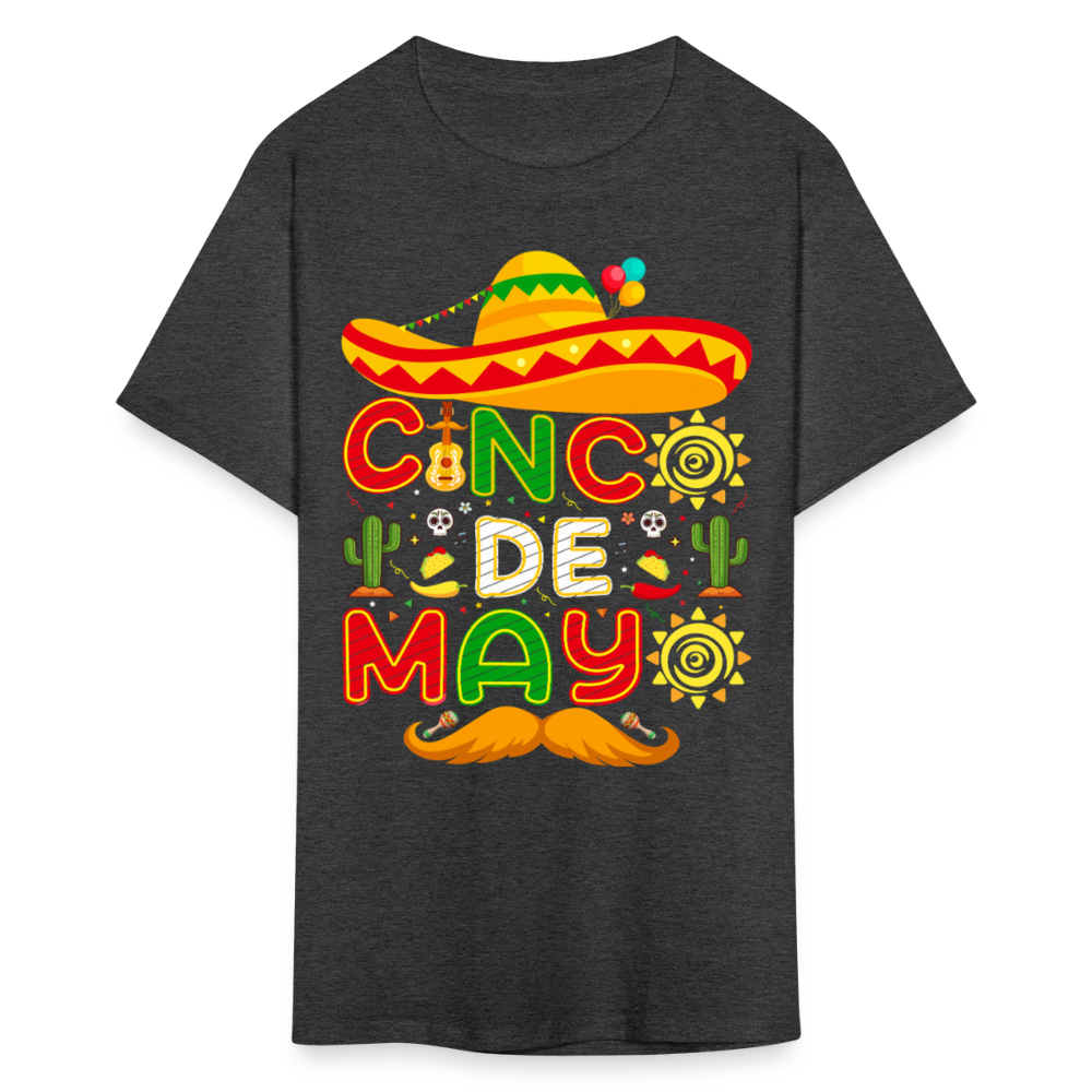 Mexican Fiesta Celebration Tee Cinco De Mayo Party T-shirt - heather black