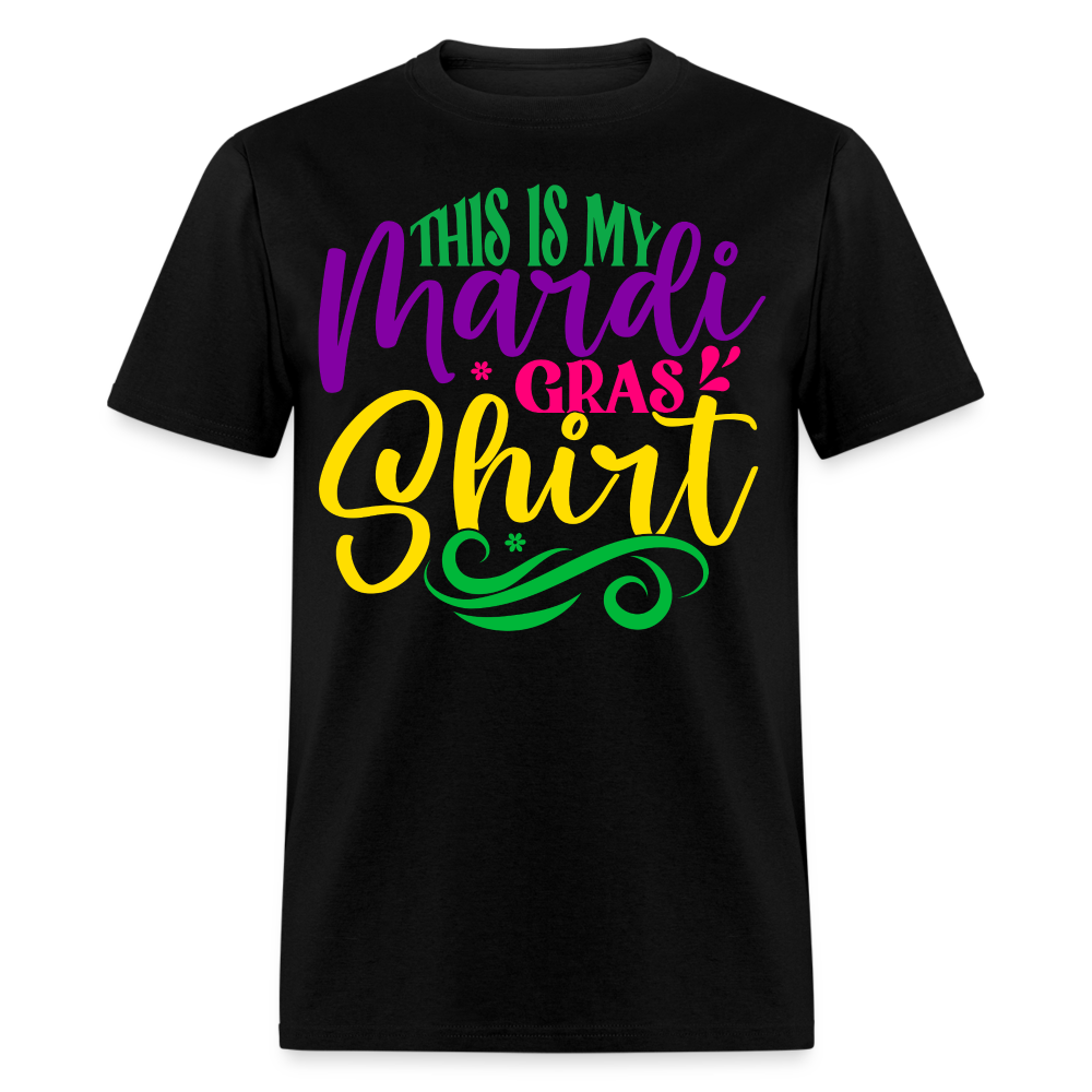 Colorful Mardi Gras T-shirt for Fat Tuesday - black