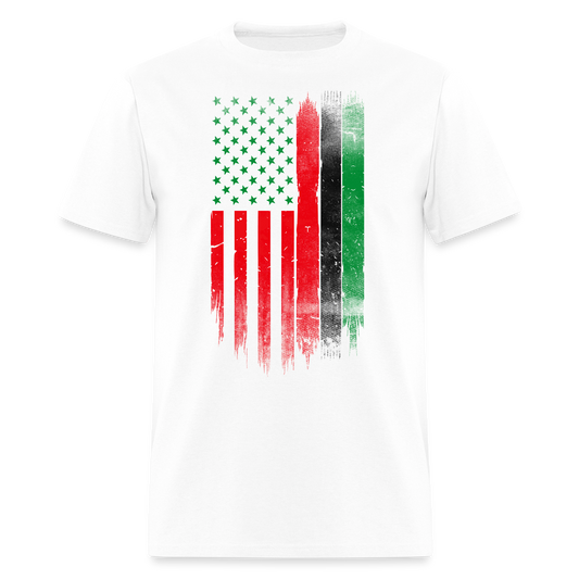 Juneteenth Pride American Flag T-Shirt - white