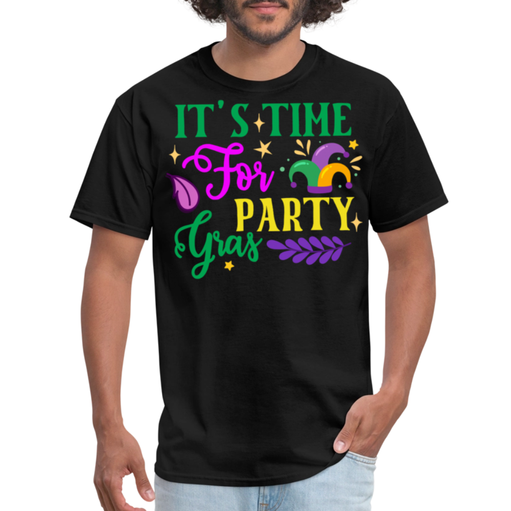 Funny Mardi Gras Festival Tee It's Time for Party Gras T-shirt - black