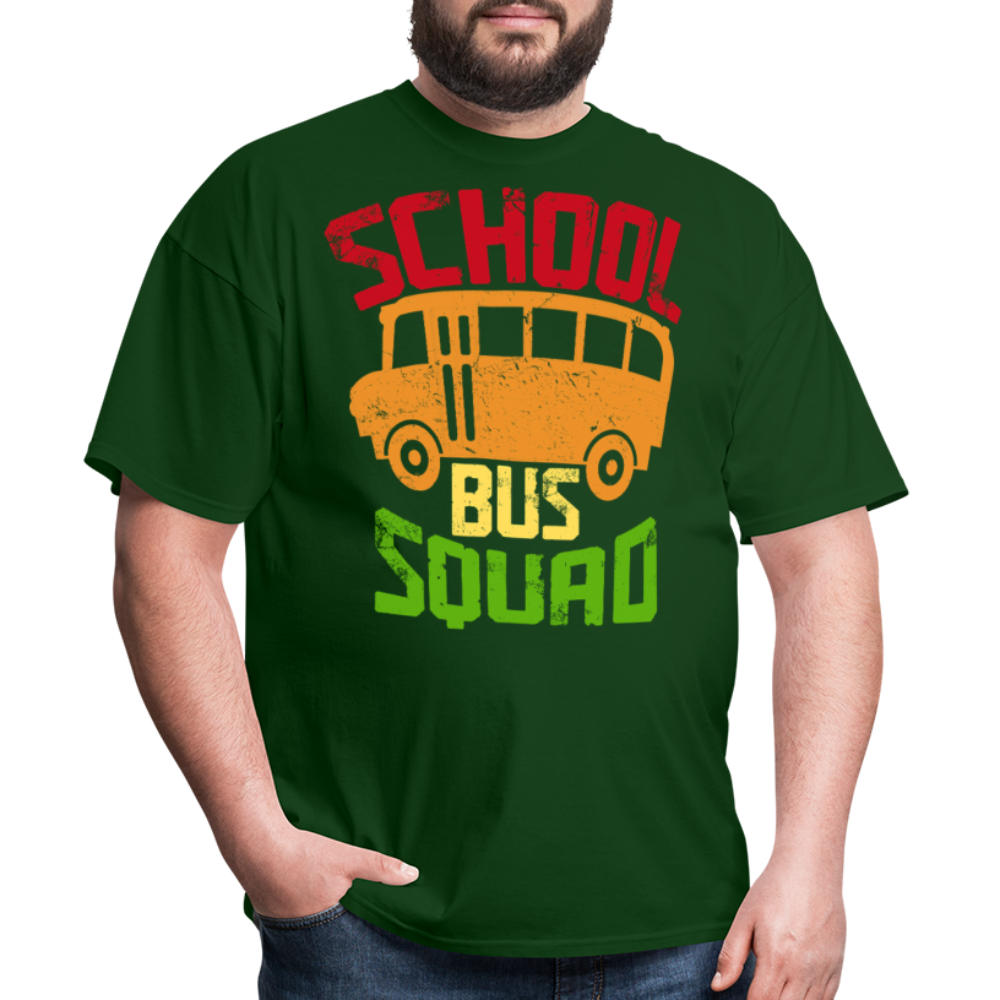 Vintage School Bus Tee for Drivers & Staff School Bus Squad T-shirt - forest green