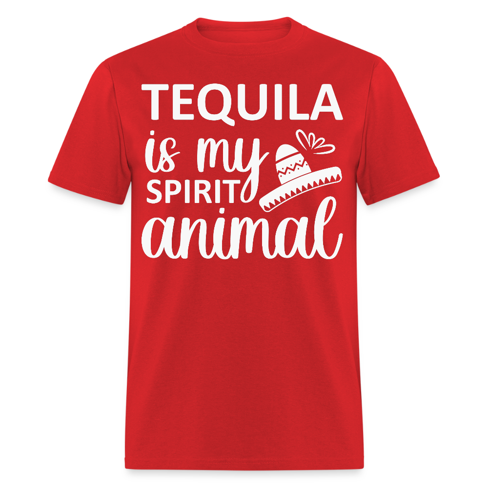 Tequila Is My Spirit Animal Party T-shirt - red