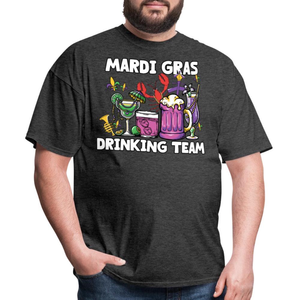 Beer And Cocktail Lover Mardi Gras Tee Mardi Gras Drinking Team T-shirt - heather black