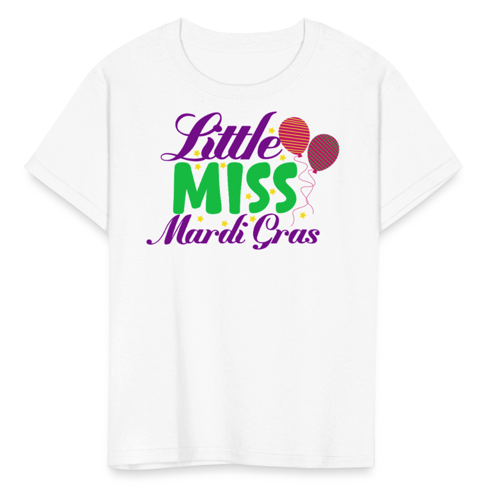 Kids' Mardi Gras Party Tee Little Miss Mardi Gras T-shirt - white