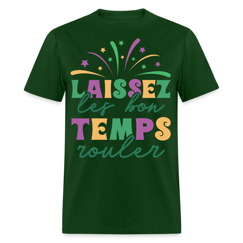 Funny New Orleans Festival Tee Laissez les Bons Temps Rouler T-shirt - forest green