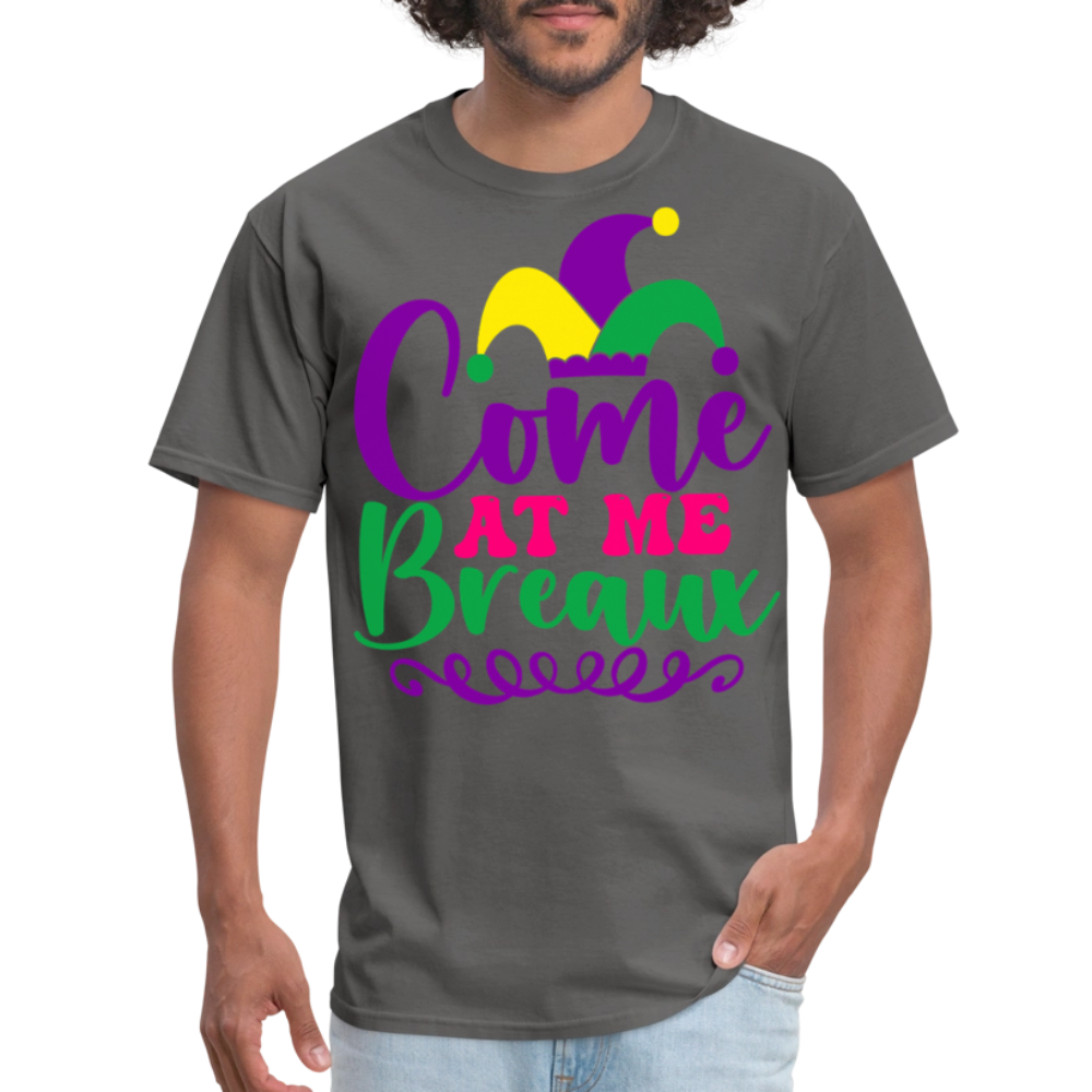 Mardi Gras Jester Hat Tee Come at me Breaux T-shirt - charcoal