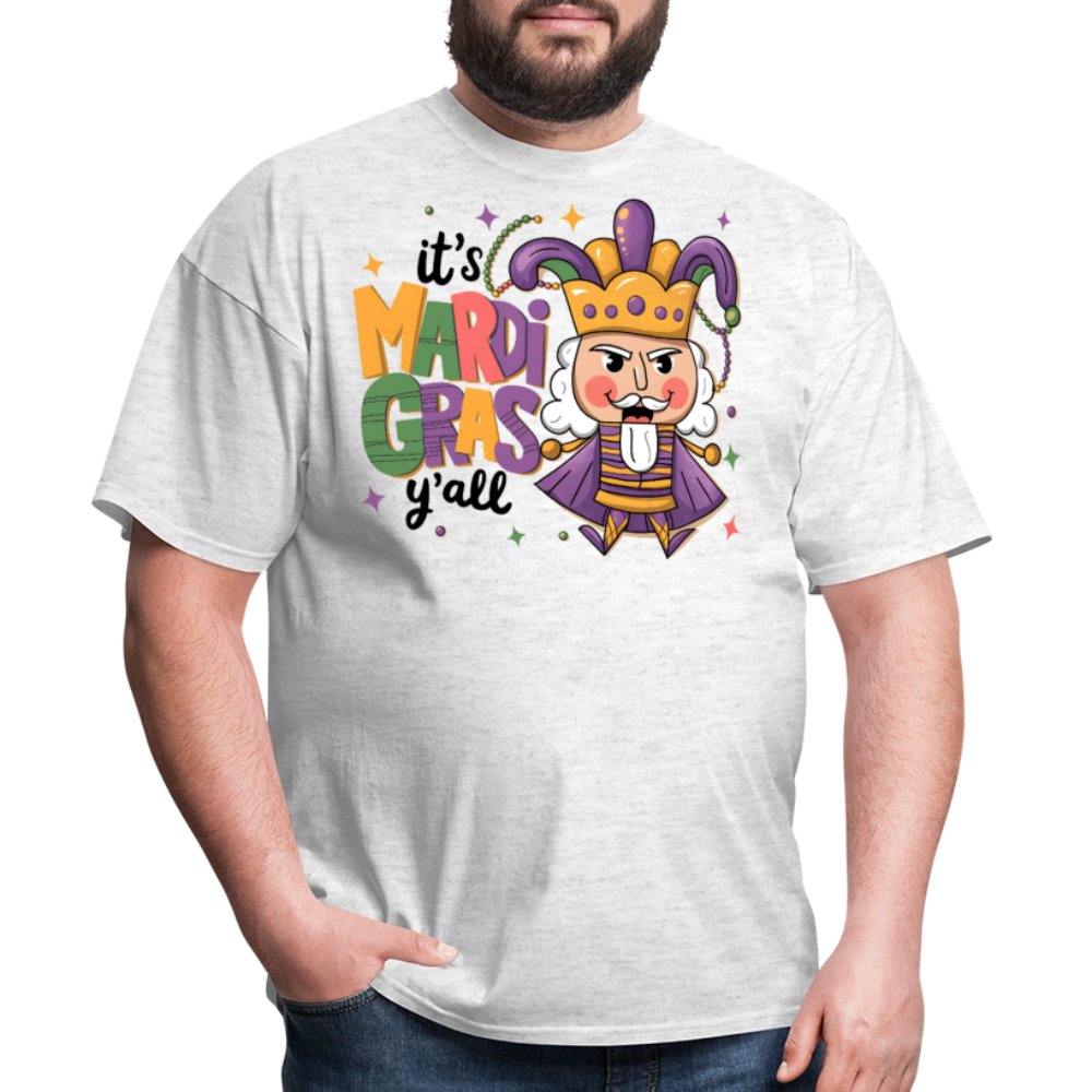 Mardi Gras Jester King Tee It's Mardi Gras Y'all T-shirt - light heather gray