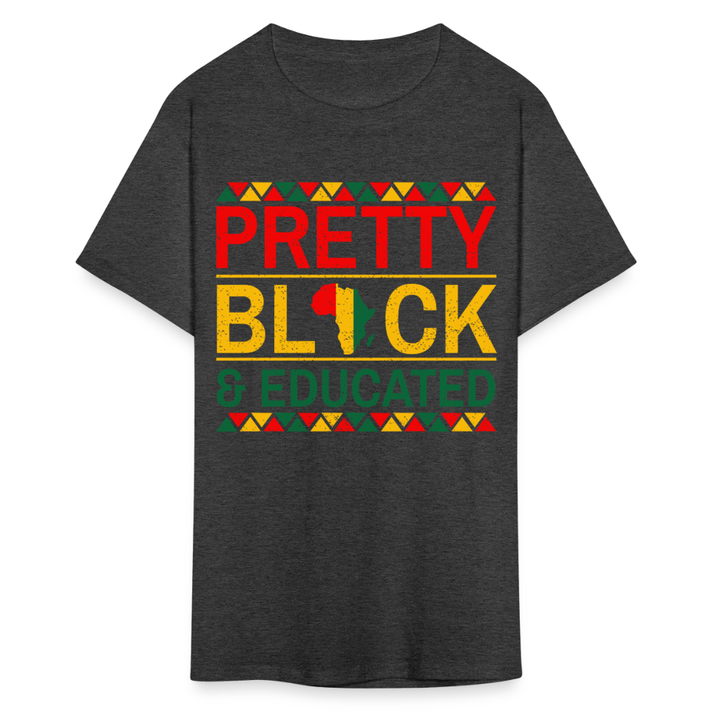Educated Black Women Tee Pretty Black and Educated T-shirt - heather black