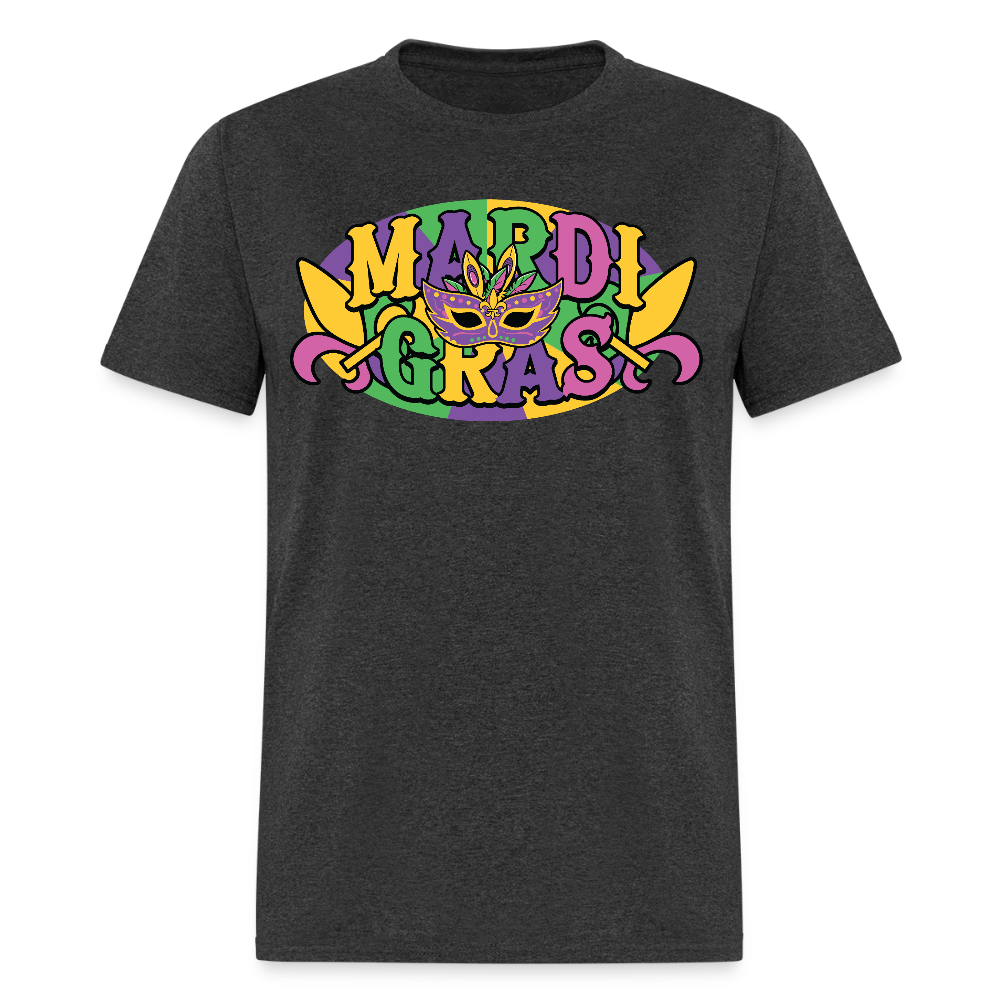 Funny Mardi Gras Festival Shirt Colorful New Orleans Party T-shirt - heather black